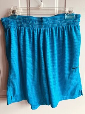 Nike Women's Swoosh Fly Basketball Vibrant Blue Athletic Shorts CU 4573-446 L